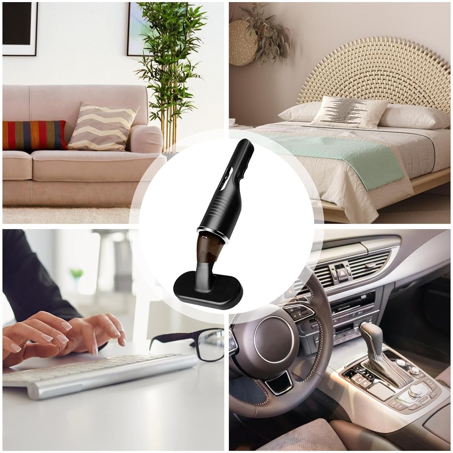 Vacuum Car Cleaner, Handheld Vacuum Lightweight 9000Pa High Power Multifunctional Cordless Portable Vacuums, Car Supplies for Bedrooms Vehicles Living Rooms Dorms Homes