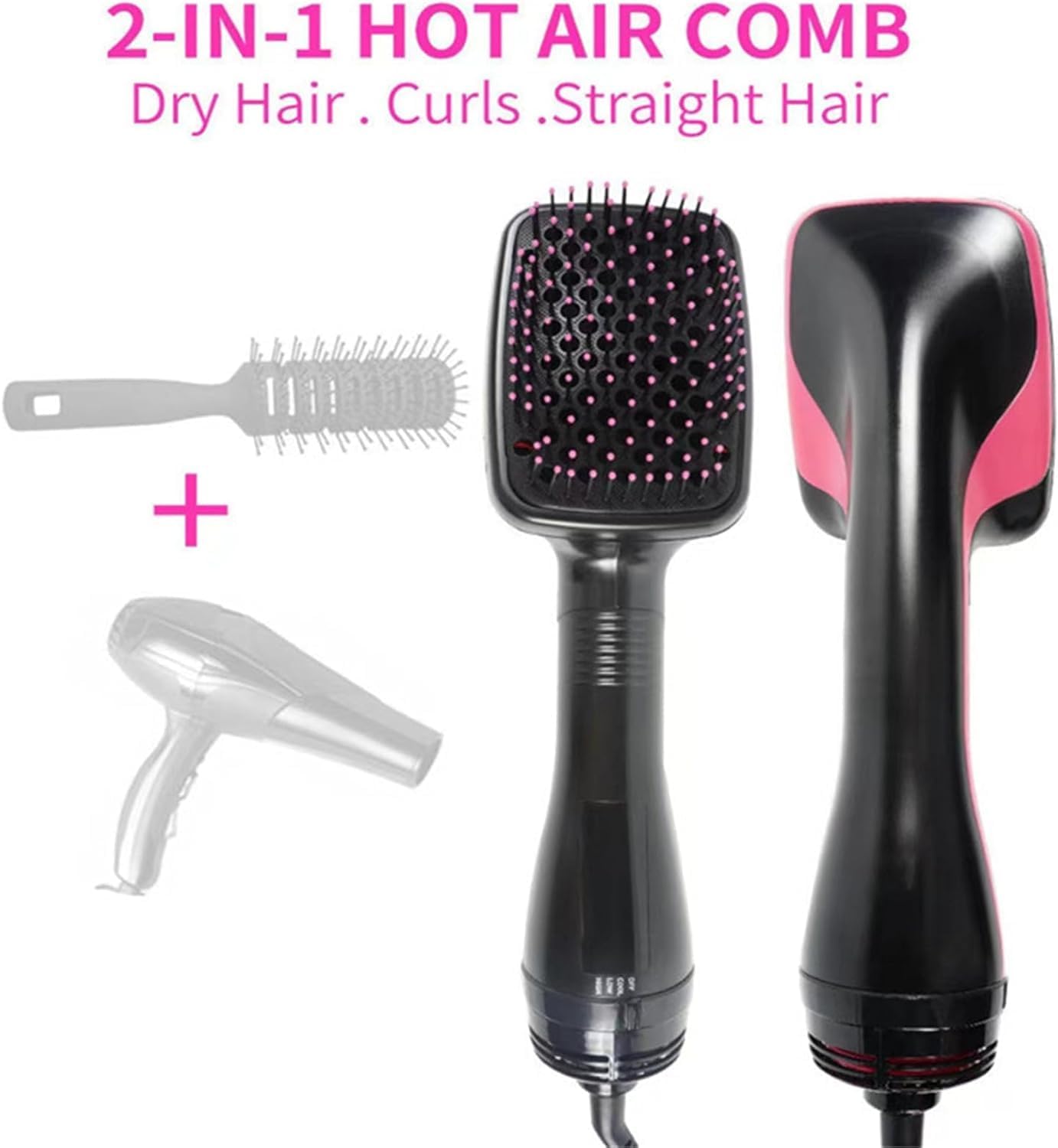Comfort Comb Design Multifunctional Hair Dryer, 2 in 1 Hair Dryer Brush & Straightener Brush, 2-in-1 Straight Hair Comb, Fast Drying Hair Styling Tool