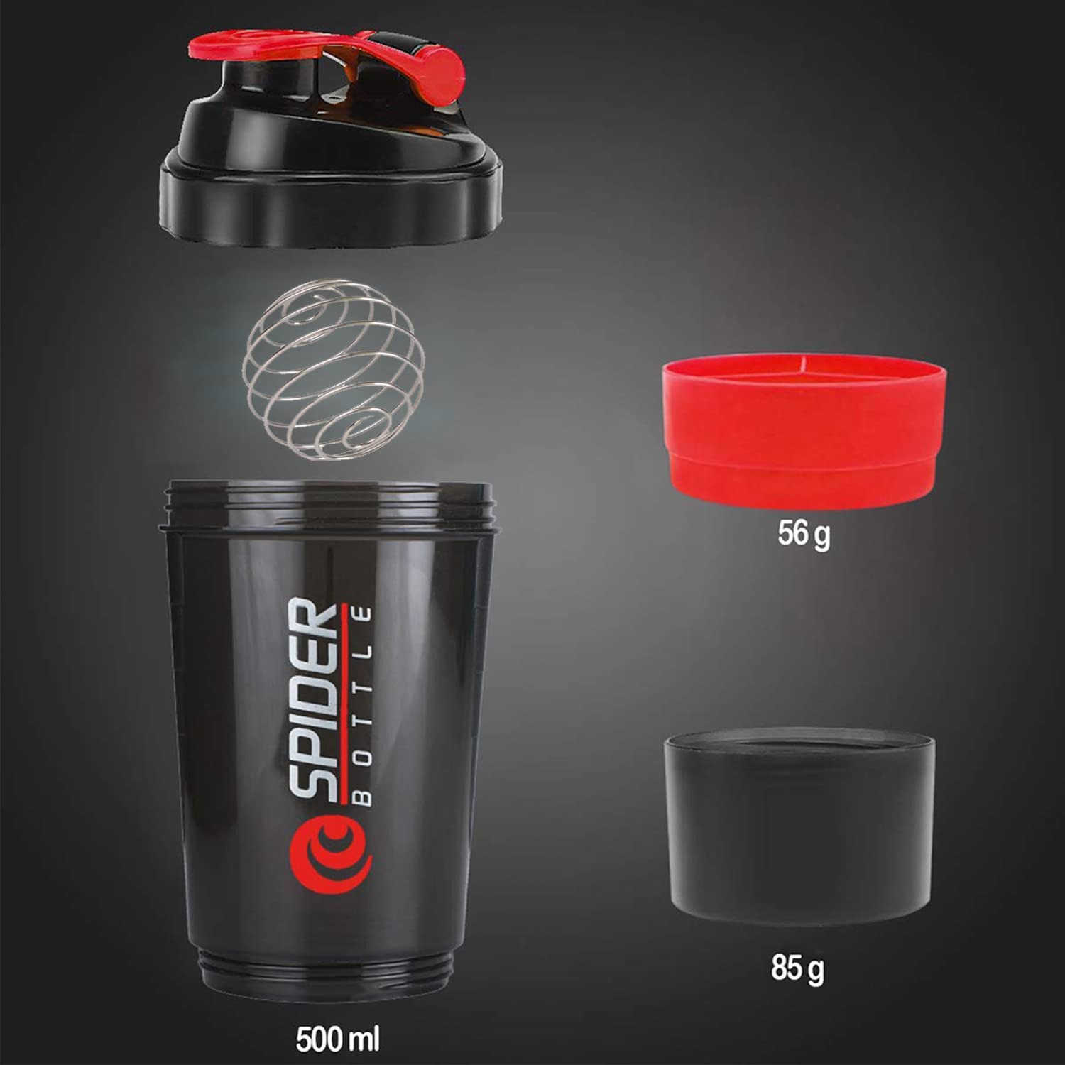 Premium Protein Shaker Bottle Combo with 2 Extra Compartment for Gym, Sports & Exercise l Shaker Bottle | Gym Shaker l Protein Shaker | Sipper Bottle 500 ML.