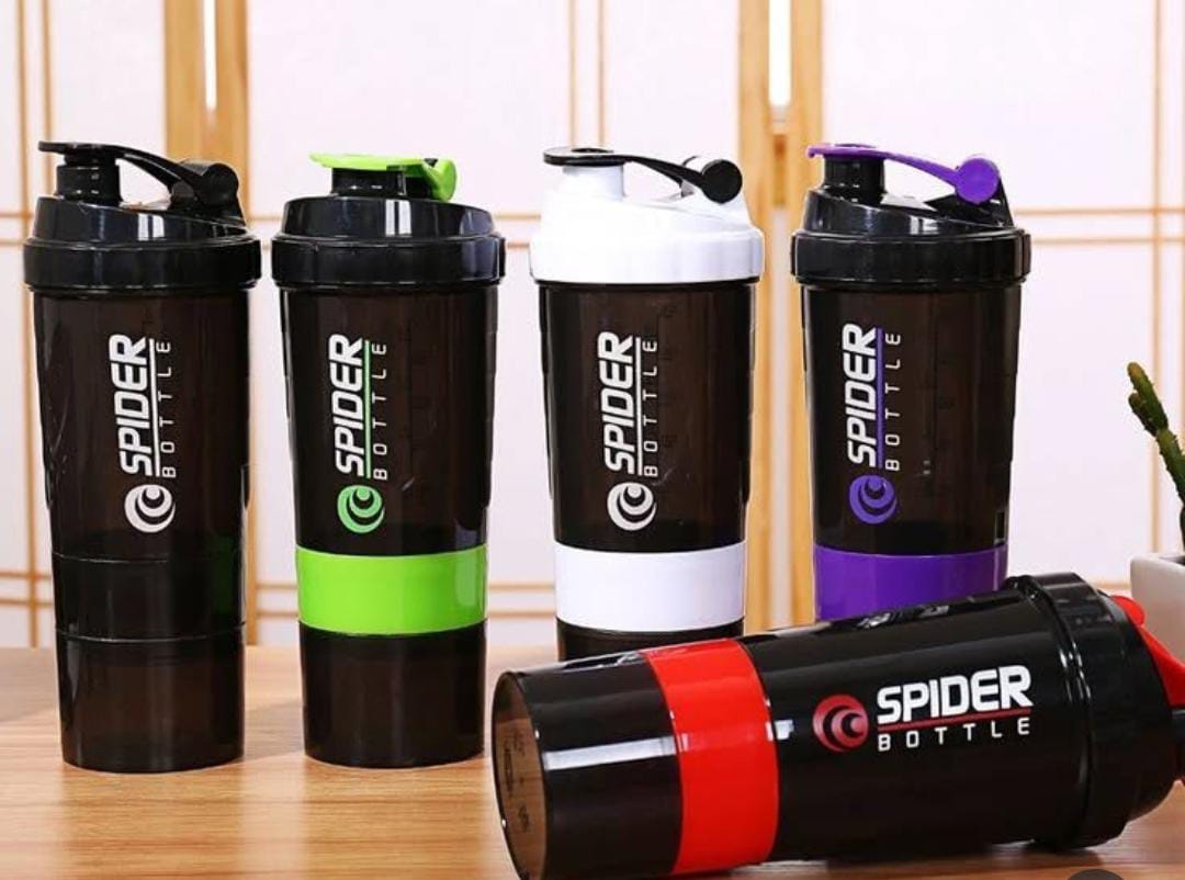 Premium Protein Shaker Bottle Combo with 2 Extra Compartment for Gym, Sports & Exercise l Shaker Bottle | Gym Shaker l Protein Shaker | Sipper Bottle 500 ML.