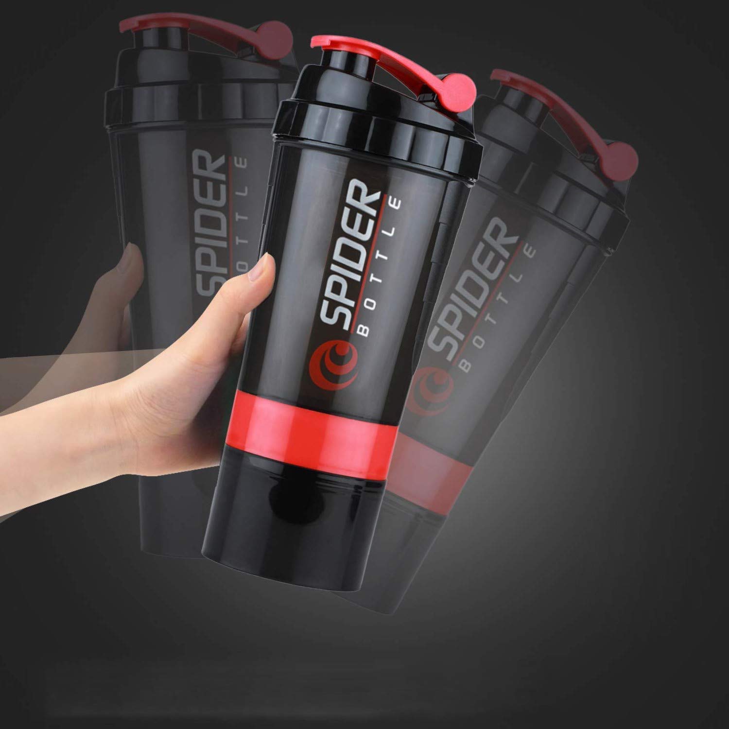 Premium Protein Shaker Bottle Combo with 2 Extra Compartment for Gym, Sports & Exercise l Shaker Bottle | Gym Shaker l Protein Shaker | Sipper Bottle 500 ML.