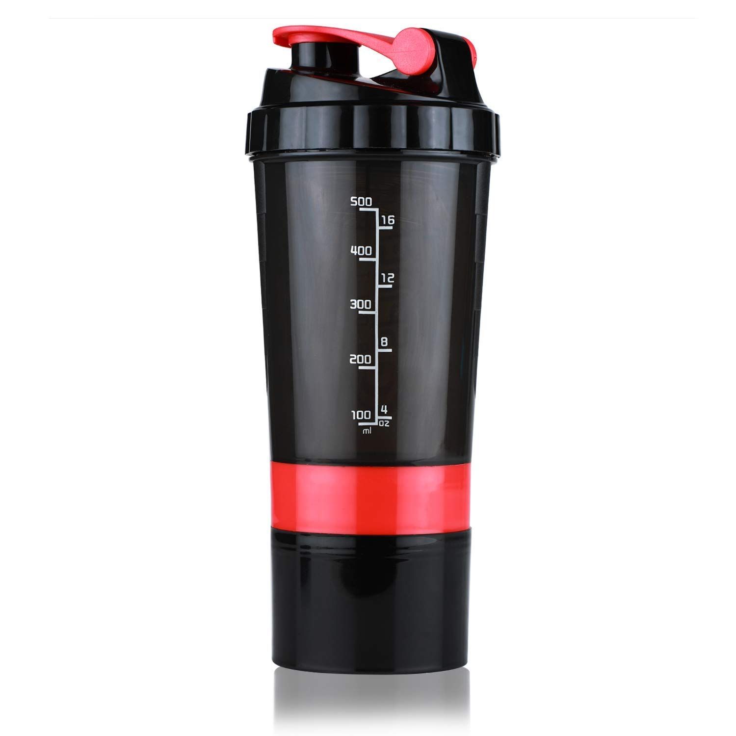 Premium Protein Shaker Bottle Combo with 2 Extra Compartment for Gym, Sports & Exercise l Shaker Bottle | Gym Shaker l Protein Shaker | Sipper Bottle 500 ML.