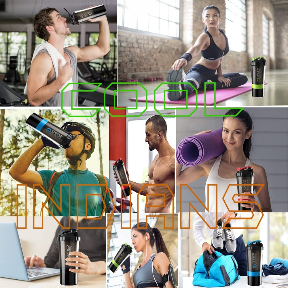 Premium Protein Shaker Bottle Combo with 2 Extra Compartment for Gym, Sports & Exercise l Shaker Bottle | Gym Shaker l Protein Shaker | Sipper Bottle 500 ML.