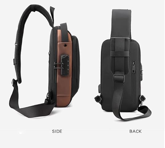 Men's Sling Shoulder Backpack, Anti-theft Chest Bag Waterproof Shoulder Crossbody Bag, Lightweight One Strap Sling Bag with USB Charging Port for Hiking Cycling Travelling Outdoor