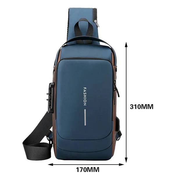 Men's Sling Shoulder Backpack, Anti-theft Chest Bag Waterproof Shoulder Crossbody Bag, Lightweight One Strap Sling Bag with USB Charging Port for Hiking Cycling Travelling Outdoor