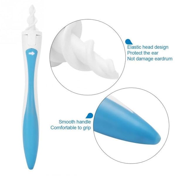 Smart Swab Silicone Easy Earwax Removal with 16 Replacement Disposable Soft Tips/Ear Wax
