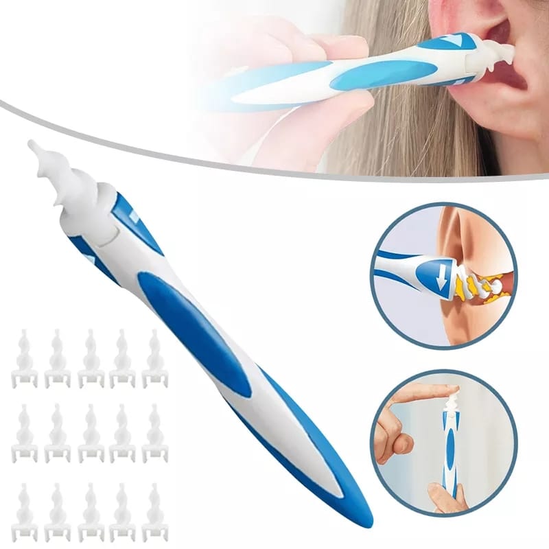 Smart Swab Silicone Easy Earwax Removal with 16 Replacement Disposable Soft Tips/Ear Wax