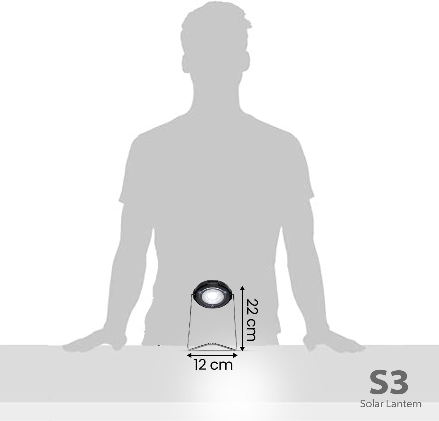 Solar Powered LED Solar Lantern; Emergency Light with Adjustable Stand, Portable Rechargeable Lamp for Power Outages, Camping & Outdoor Use