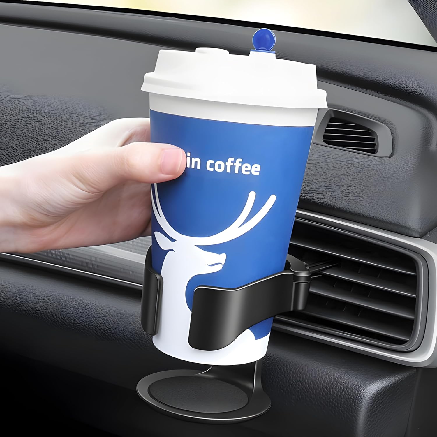 Car Cup Holder Can Holder Water Bottle Holder Coffee Cup Holder Car Ventilation Holder for Car Universal Multifunction Adjustable Stable Black