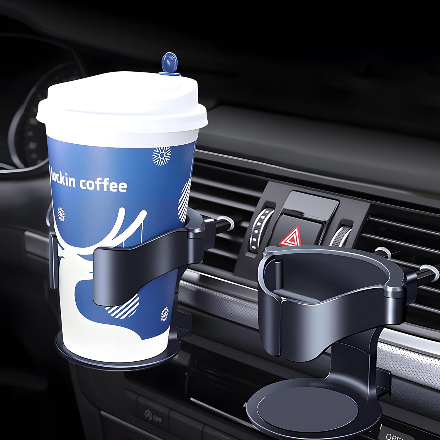 Car Cup Holder Can Holder Water Bottle Holder Coffee Cup Holder Car Ventilation Holder for Car Universal Multifunction Adjustable Stable Black