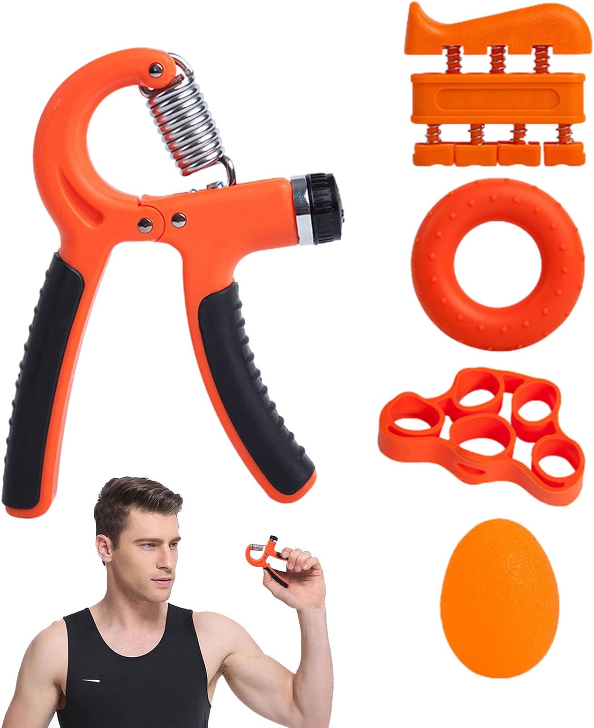 Adjustable Resistance Hand Gripper, Heavy Duty Adjustable Hand Exerciser for Finger Dexterity, Grip Strengtheners for Rock Climbers, Drummers, Guitarists, Wrestlers, Softball Pitchers