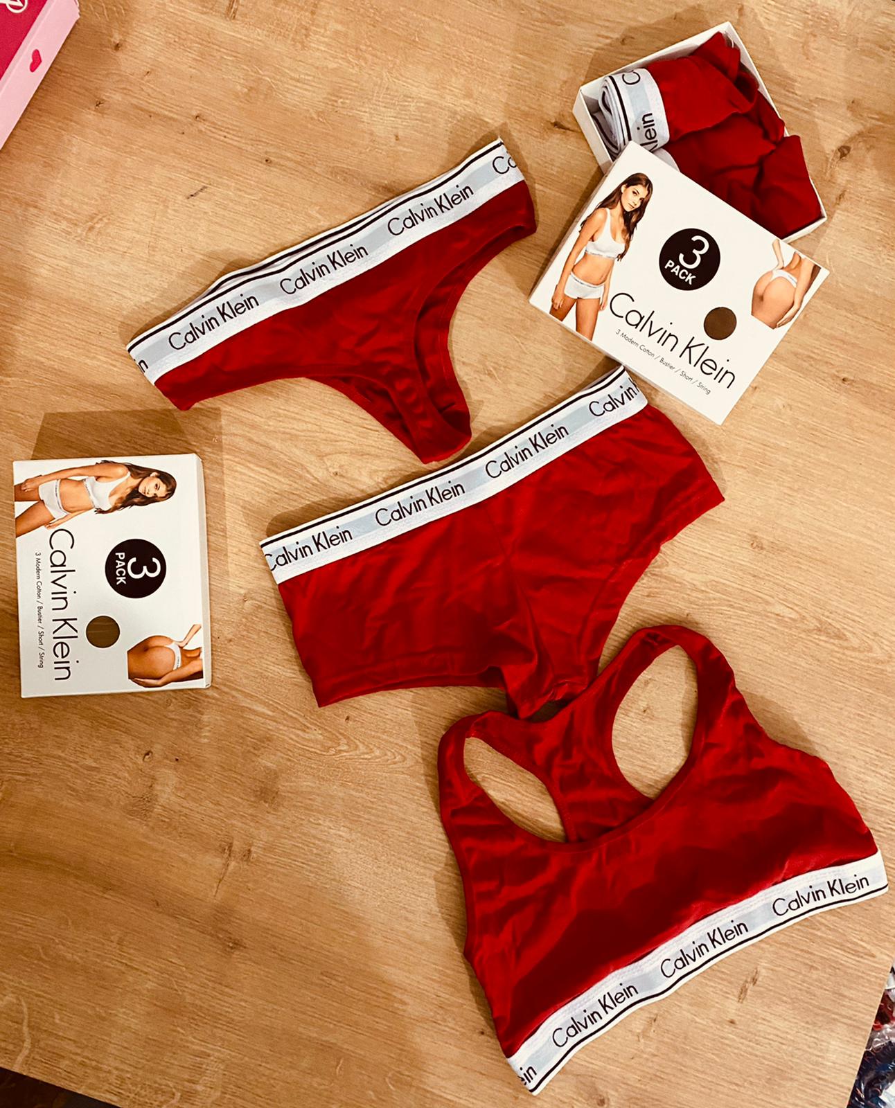 Calvin Klein 3-Piece Women's Underwear Set; Seamless Thong, Hotpant and Sportsbra - Sexy and Comfortable Ladies Briefs Lingerie