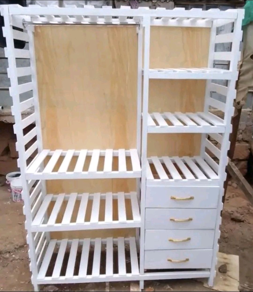 HIGH QUALITY STRONG MODERN WOODEN 16" by 48" by 60" wardrobe large collective locker clothing manager, Large Capacity Assemble Organizer Closet WOODEN wardrobe