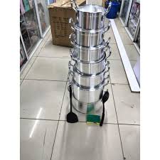 Original Tornado TC Cookware Set Sufuria – 14-Piece Silver Stainless Steel Pots with Lids, Durable Heat Distribution, Elegant Finish, Ideal for Daily Cooking and Family Kitchens