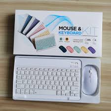 Bluetooth Keyboard and Mouse Combo – Wireless Compact Keyboard with Smooth Optical Mouse, Stable Bluetooth Connectivity, Rechargeable Design, Quiet Keys, Ideal for Laptop, Tablet and PC Use