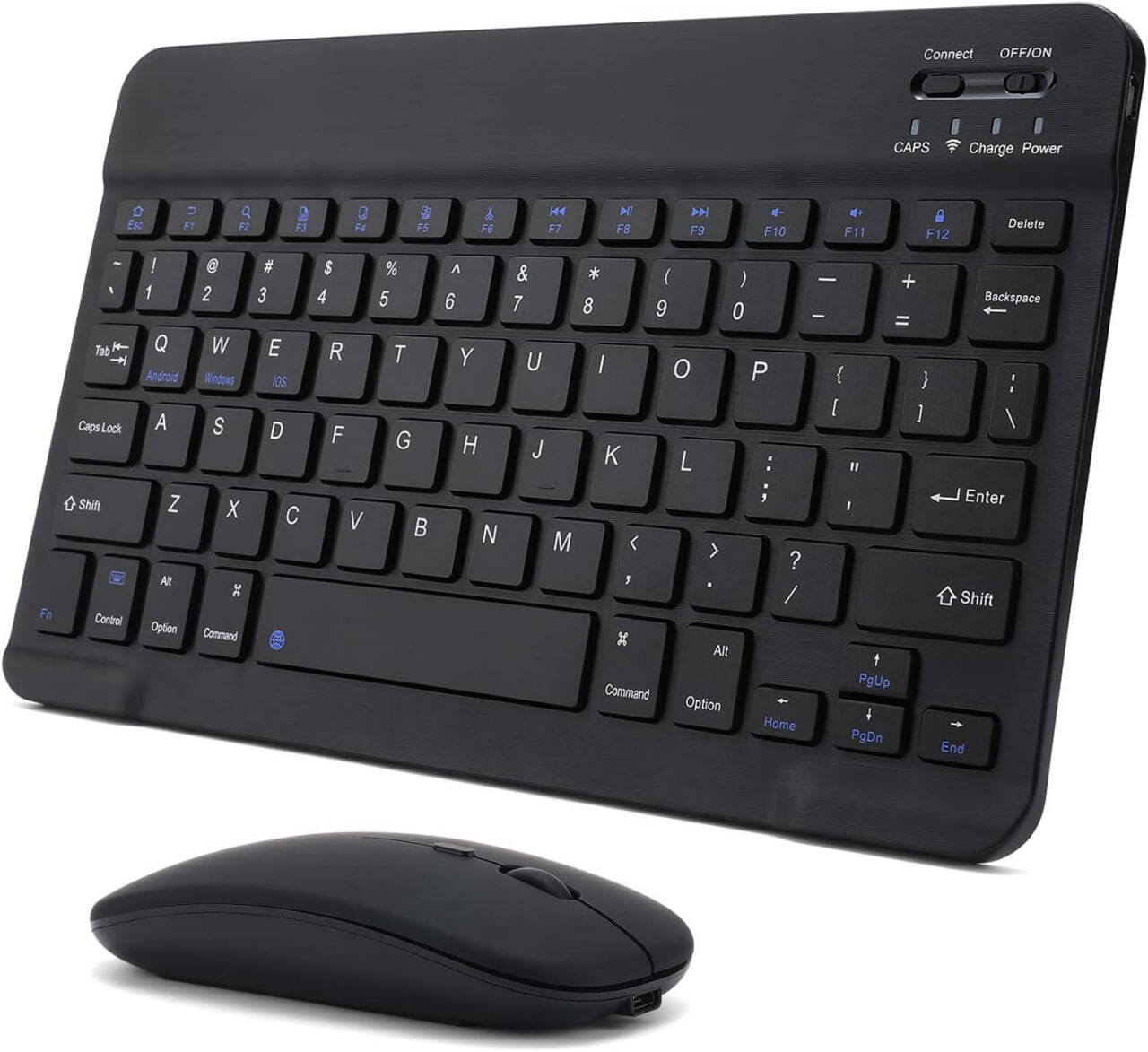 Bluetooth Keyboard and Mouse Combo – Wireless Compact Keyboard with Smooth Optical Mouse, Stable Bluetooth Connectivity, Rechargeable Design, Quiet Keys, Ideal for Laptop, Tablet and PC Use