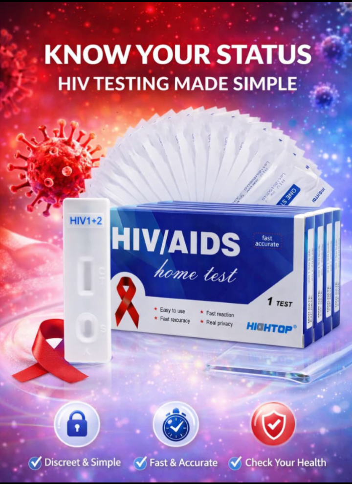 HIGHTOP One-Step Rapid HIV Home Test Kit – Fast, Accurate, Private Self-Check Includes Test Strip, Lancet, Buffer, Swab