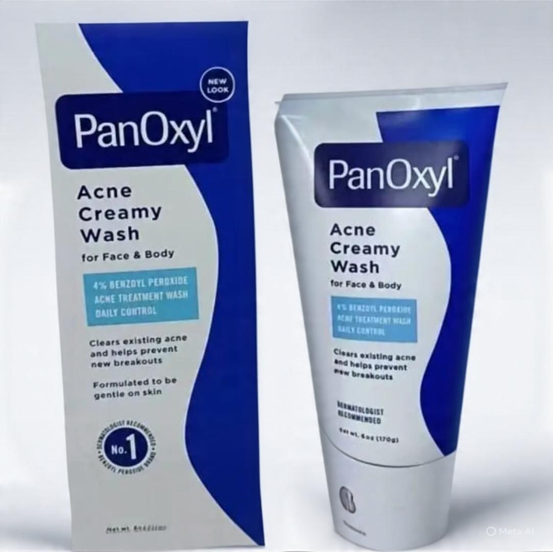 PanOxyl Acne Creamy Wash 4% Benzoyl Peroxide Face & Body Cleanser – Clears Acne & Prevents