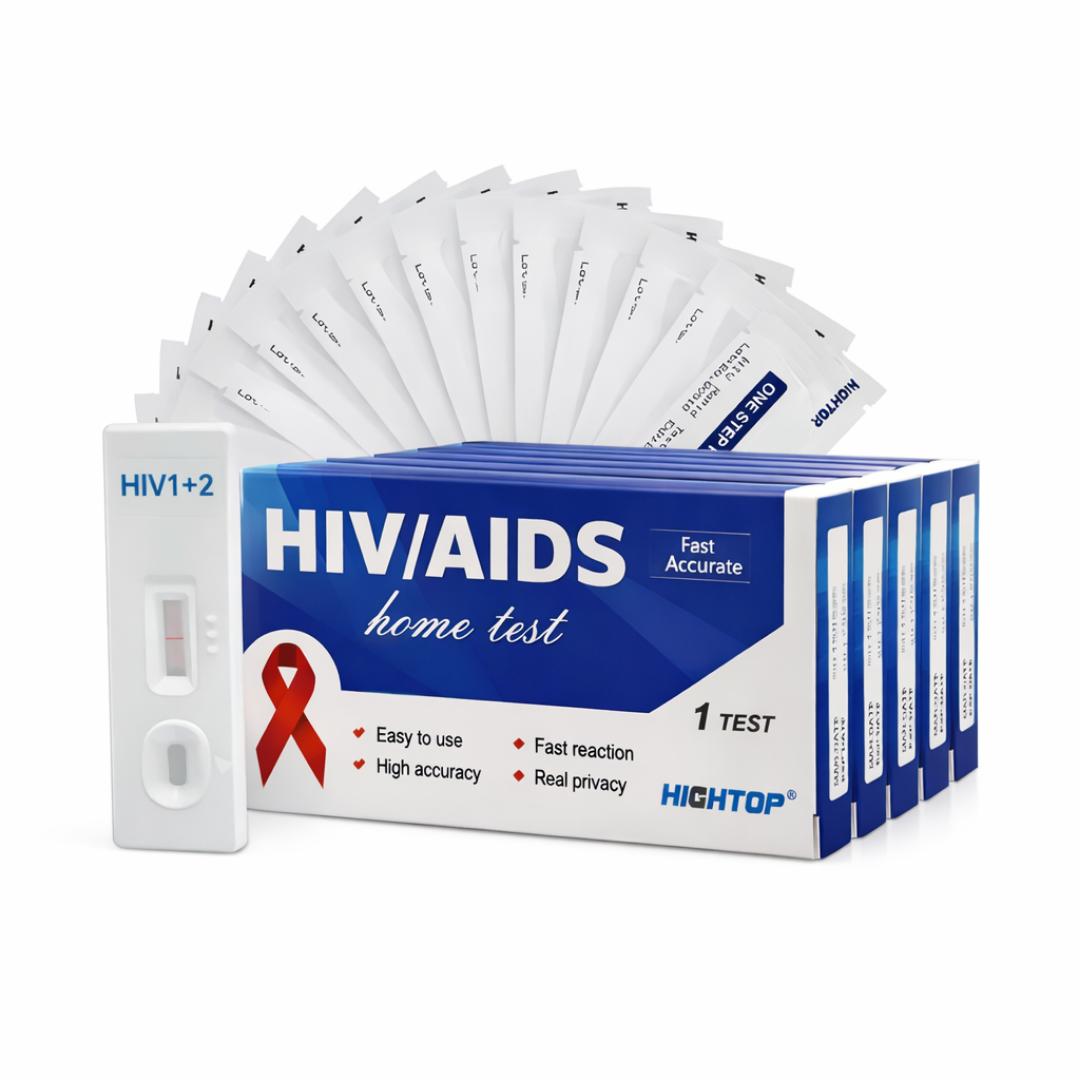 HIGHTOP One-Step Rapid HIV Home Test Kit – Fast, Accurate, Private Self-Check Includes Test Strip, Lancet, Buffer, Swab