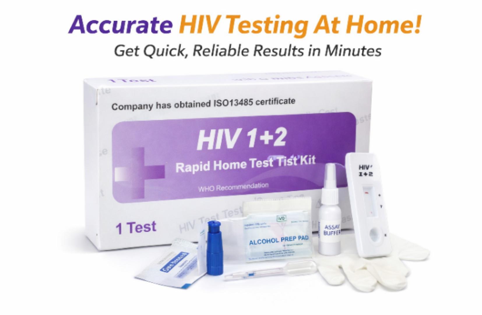 HIV 1+2 Rapid Test Kit Home Self Testing Blood Diagnostic Kit Accurate Results