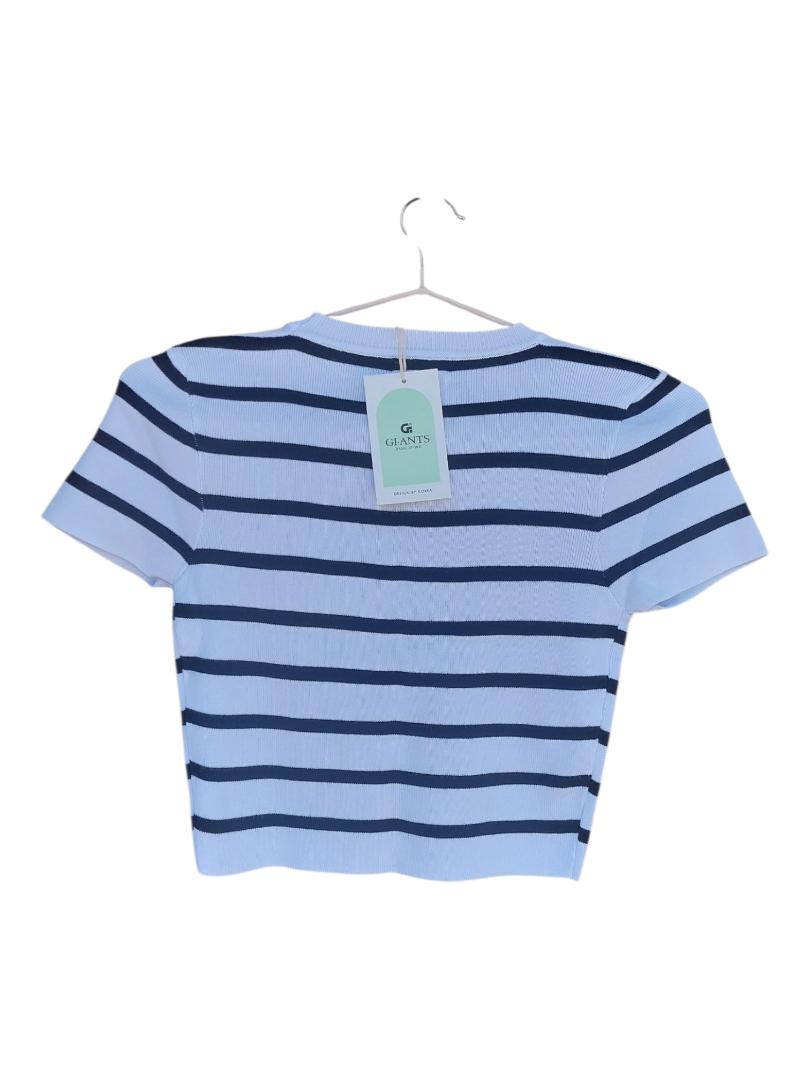 Zara striped knit Crop Top in Black & White