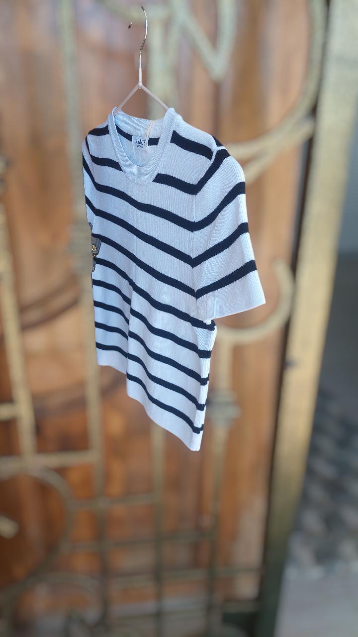 Zara striped knit Crop Top in Black & White