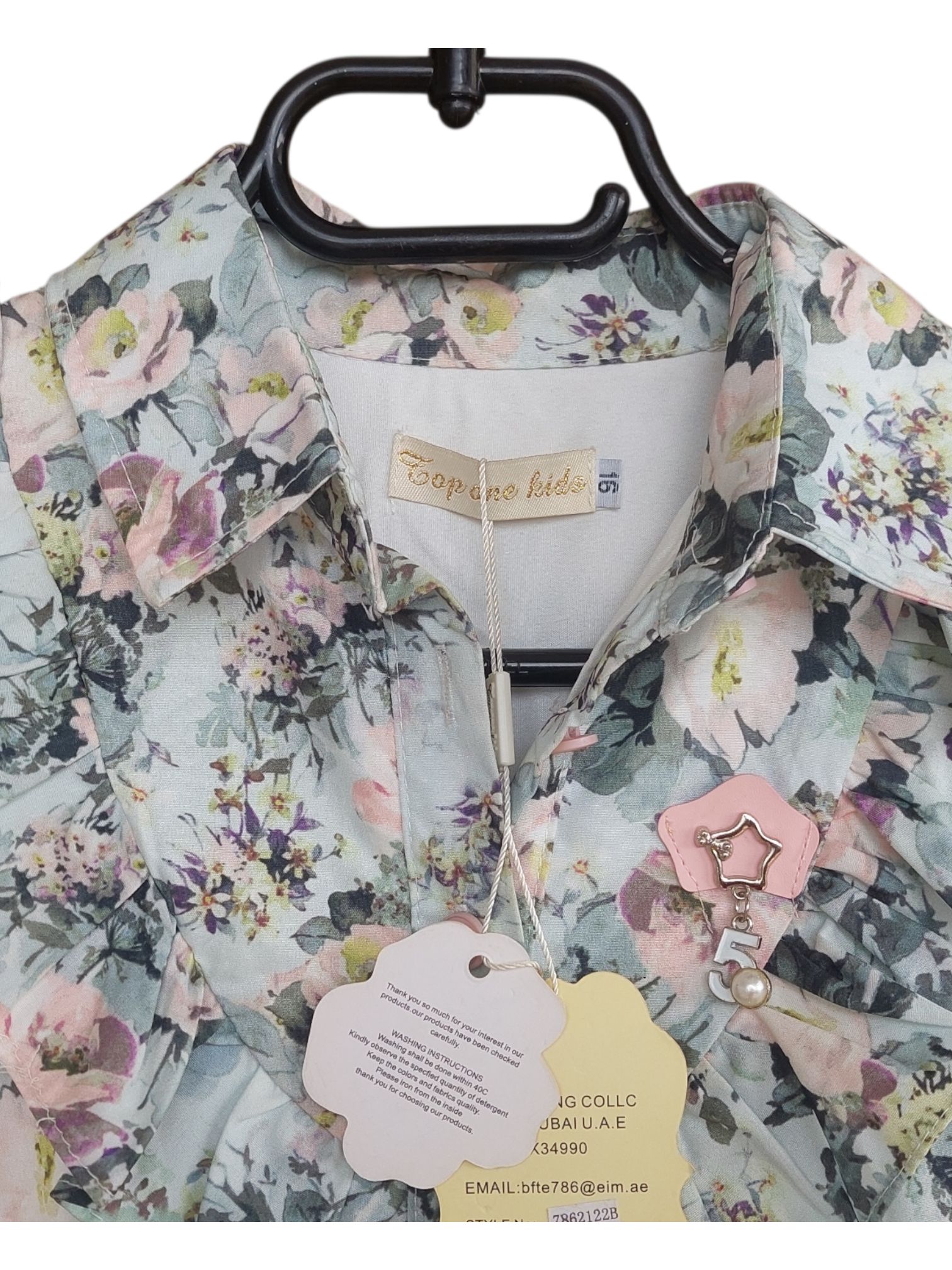 Elegant floral & pink Ruffle Girls Dress