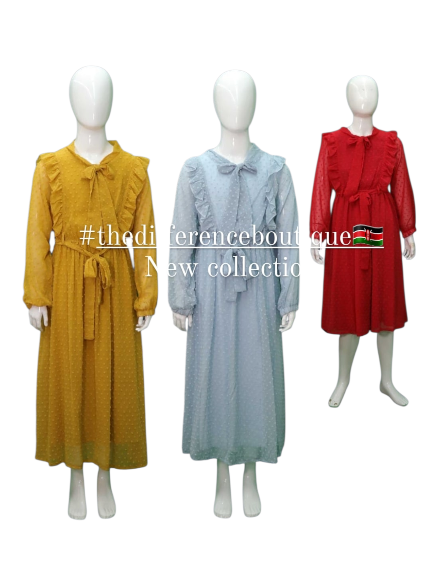 Ruffle Collar , Elevate your style in this stunning red midi dress featuring delicate swiss dots