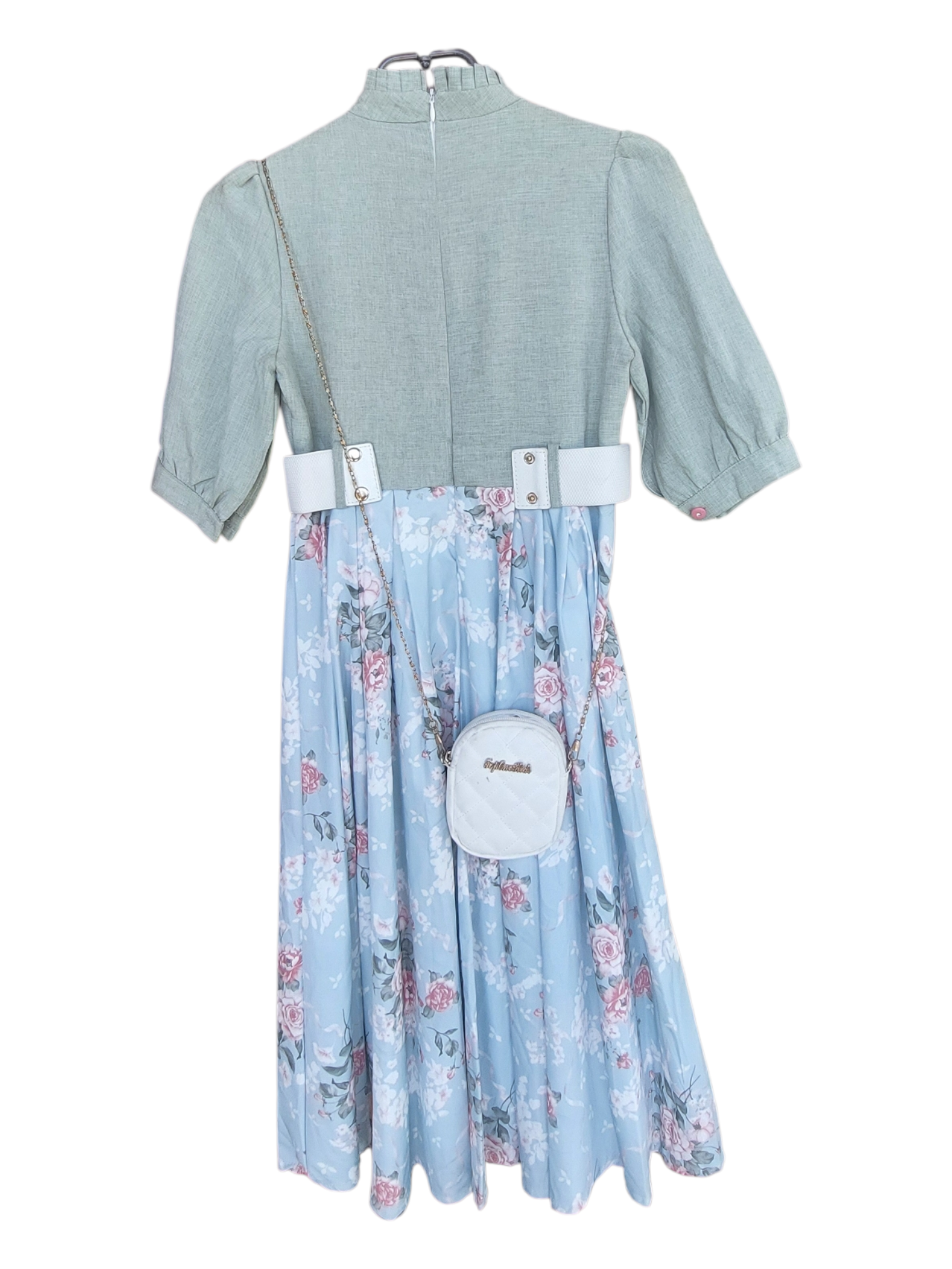 Elevate  your teen girls  everyday style with our enchanting Vintage _inspired Ruffle neck tie & flare dress.