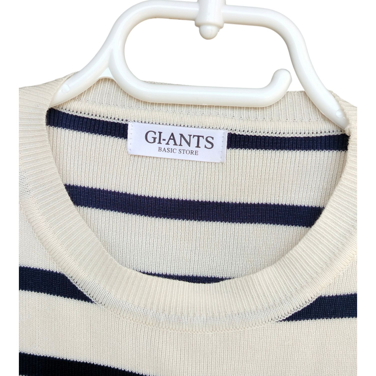 Chic , Versatile,Stylish , Striped Short Sleeve Crop top  (cream & navy blue)is a Must _have any fashion forward.