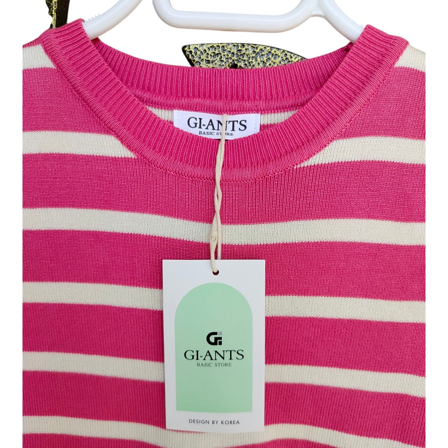 Women's Sunkissed  Crop top hot pink &white stripe Ribbed top ,stretchy and flattering