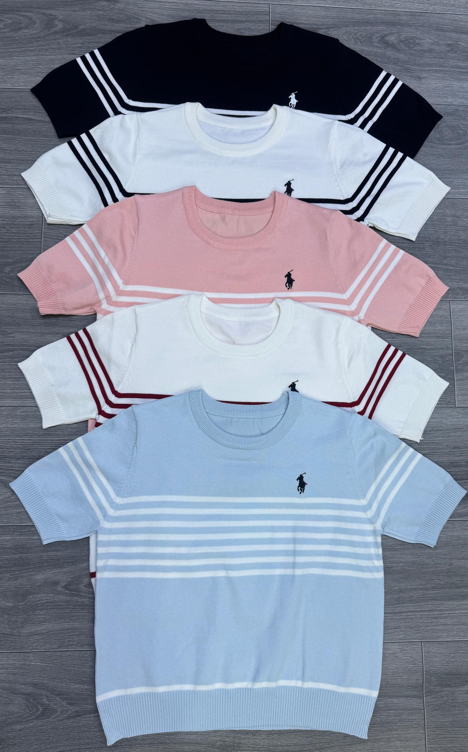 ELevate your Everyday with the signature  polo inspired short sleeve knit sweaters