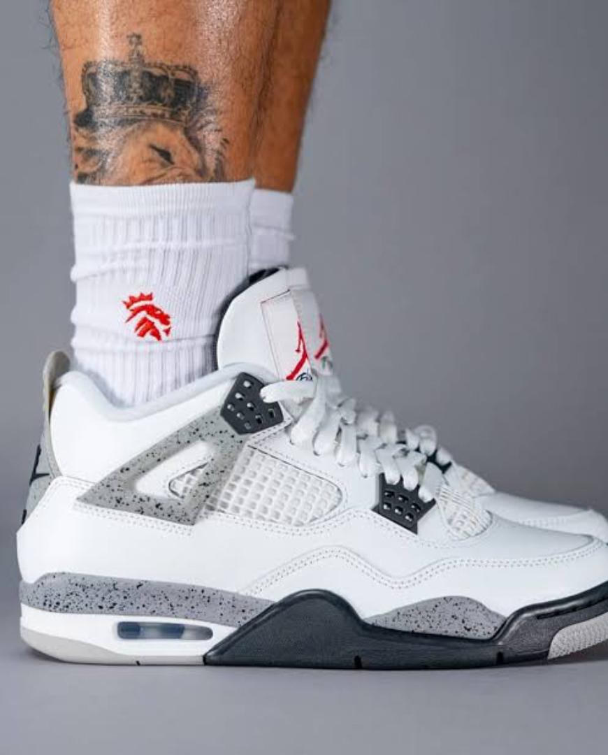 Jordan 4 J4 retro white cement high quality sneakers