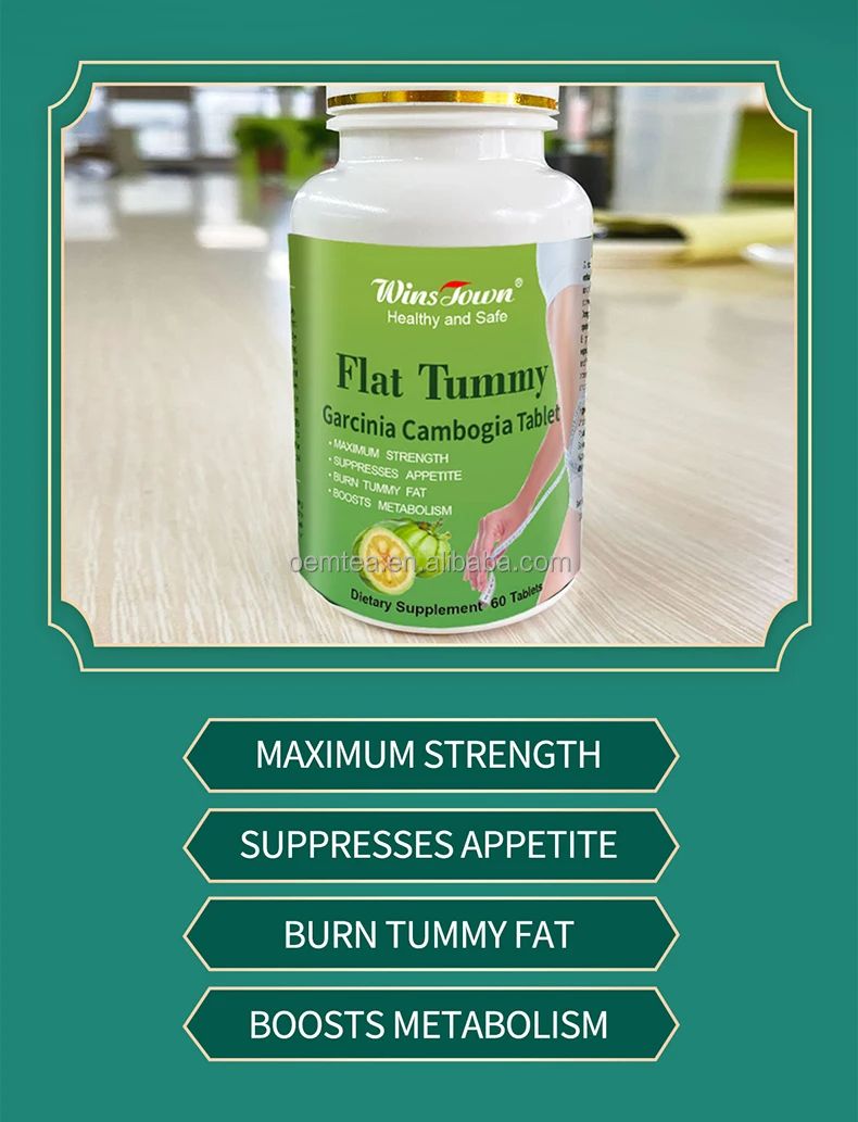 Flat Tummy Tablet With Garcinia Cambogia (800mg) Wins Town Flat Tummy Pills Garcinia Cambogia 60 Capsules Burns Tummy, Suppresses Appetite, and Boosts Metabolism High Quality Effective Flat Tummy 💊