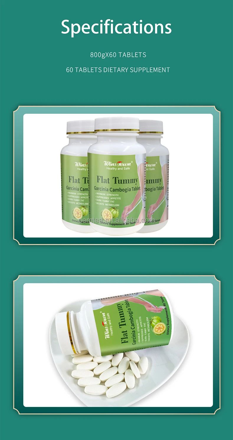 Flat Tummy Tablet With Garcinia Cambogia (800mg) Wins Town Flat Tummy Pills Garcinia Cambogia 60 Capsules Burns Tummy, Suppresses Appetite, and Boosts Metabolism High Quality Effective Flat Tummy 💊