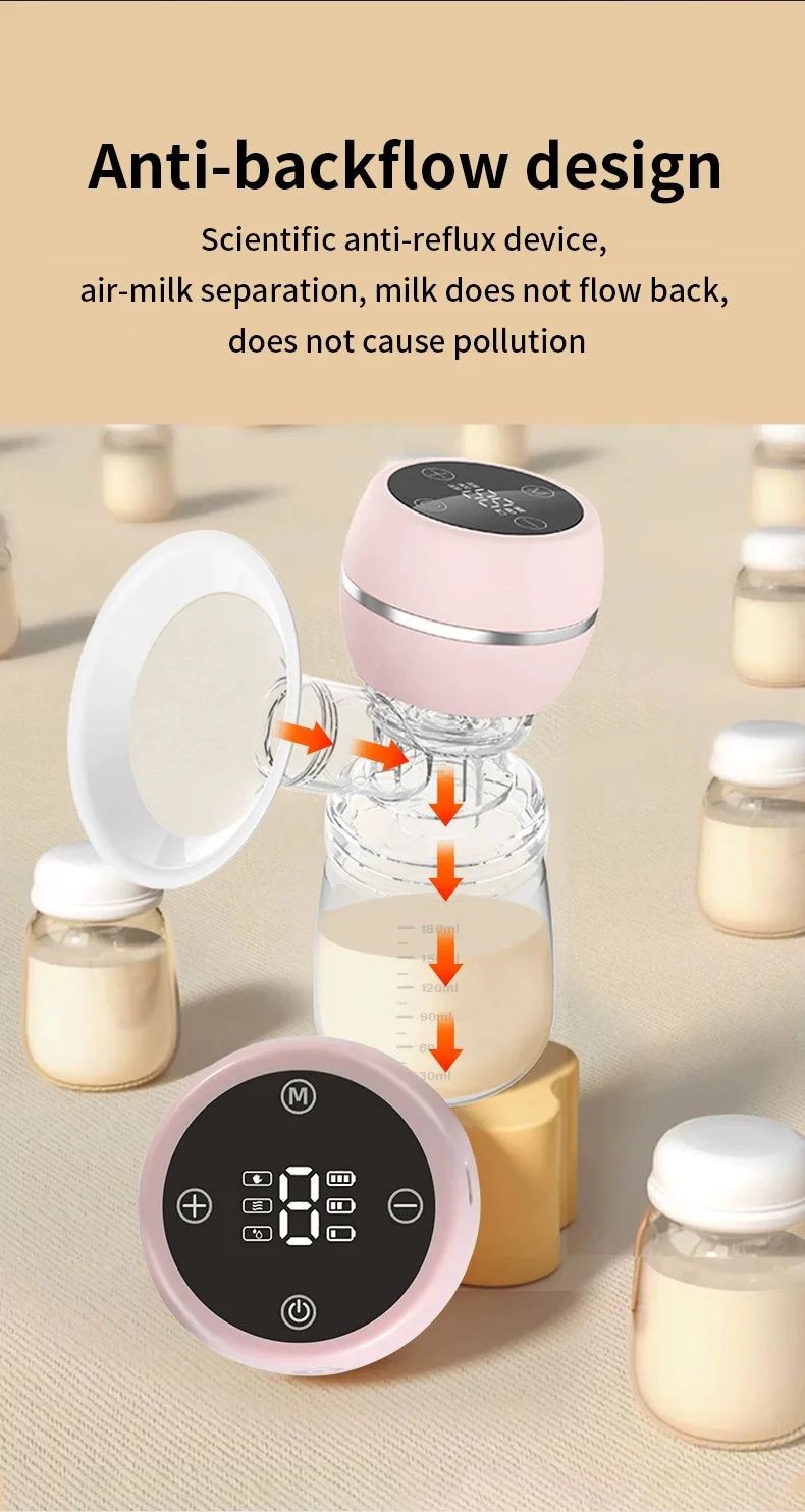 Smart Wearable Electric Breast Pump Silent Milk Collection High Suction Hands-free Invisible Automatic Portable Travel