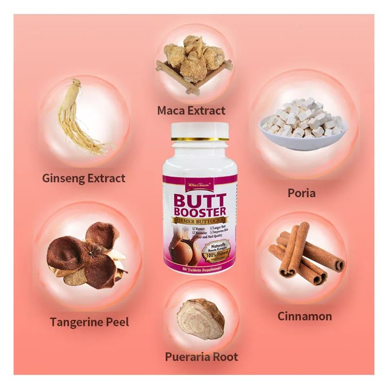 BUTT BOOSTER Butt Booster Pills, Mention Buttocks Herbal Supplements, Plump HIPS Enhancement Firming and Seductive, 60 Tablets