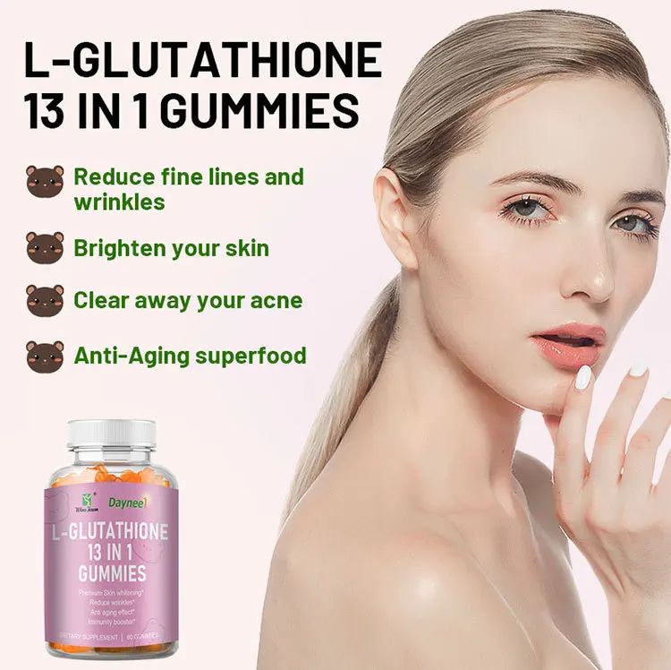 Daynee L- GLUTATHIONE 13 IN 1 GUMMIES For Premium Skin Whitening, Reduce Wrinkles, Anti-Aging Effect and Immunity Booster- 60 DIETARY SUPPLEMENT GUMMIES