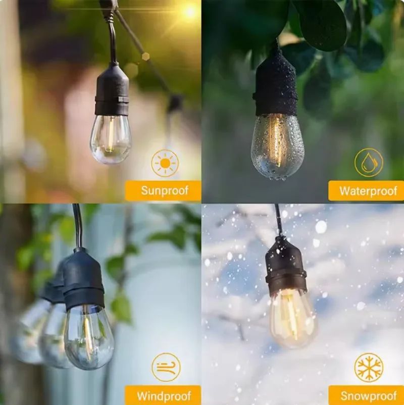 10m 10bulbs solar fairy Light Bulbs, Outdoor DECORATING Waterproof String Lights