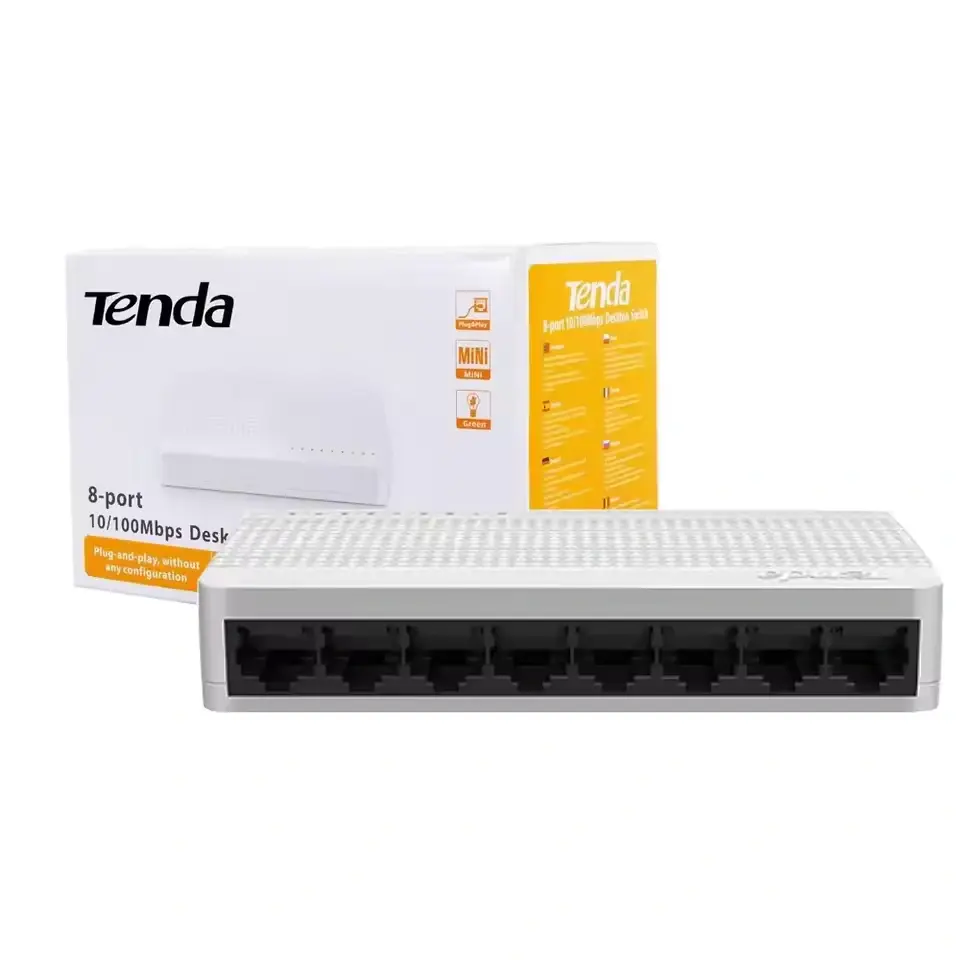 Tenda 5-Port & 8-Port Ethernet Network Switch – Fast Auto-Negotiation LAN Hub for Home/Office | Plug & Play | 10/100Mbps Desktop Design
