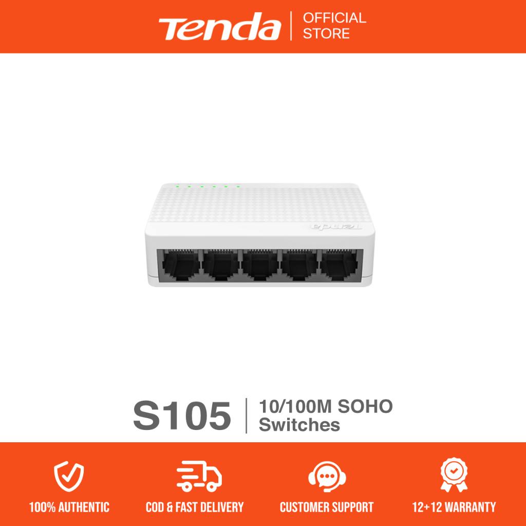 Tenda 5-Port & 8-Port Ethernet Network Switch – Fast Auto-Negotiation LAN Hub for Home/Office | Plug & Play | 10/100Mbps Desktop Design