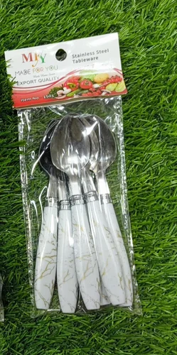 Marble Handle Cutlery Set – 6-Piece Fork Set / 6-Piece Spoon Set / Fork + Spoon Combo | Premium Stainless Steel | Elegant Marble Design for Home & Dining