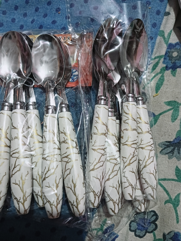 Marble Handle Cutlery Set – 6-Piece Fork Set / 6-Piece Spoon Set / Fork + Spoon Combo | Premium Stainless Steel | Elegant Marble Design for Home & Dining