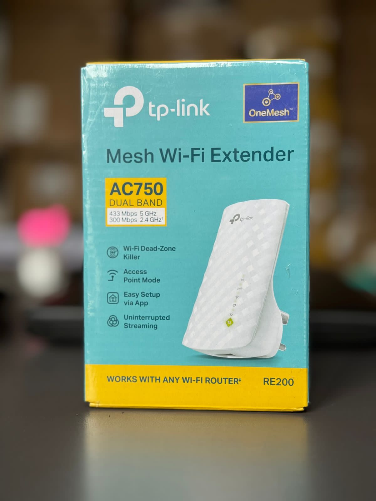 TP-Link Dual Band Mesh WiFi Extender – 433Mbps + 300Mbps Signal Booster with OneMesh Support, Smart Roaming & Wide Coverage for Home/Office