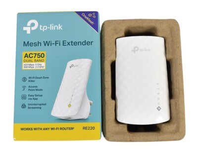 TP-Link Dual Band Mesh WiFi Extender – 433Mbps + 300Mbps Signal Booster with OneMesh Support, Smart Roaming & Wide Coverage for Home/Office