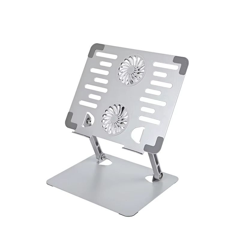 💻❄️ Adjustable Laptop Stand with Dual Cooling Fan – Ergonomic Aluminium Alloy Riser for 10–17 inch Laptops | Height Adjustable, Foldable, Silent Cooling Fans