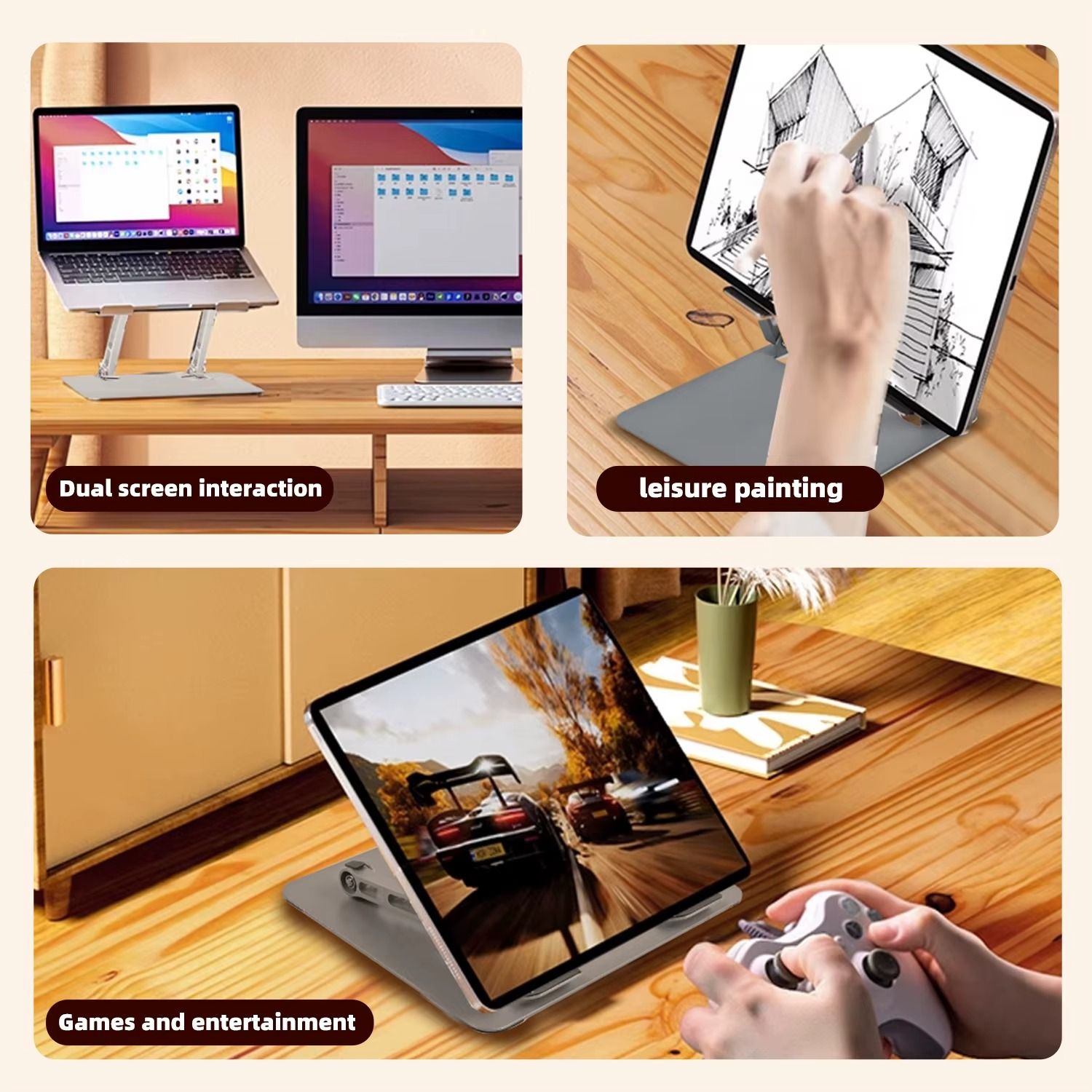 💻❄️ Adjustable Laptop Stand with Dual Cooling Fan – Ergonomic Aluminium Alloy Riser for 10–17 inch Laptops | Height Adjustable, Foldable, Silent Cooling Fans