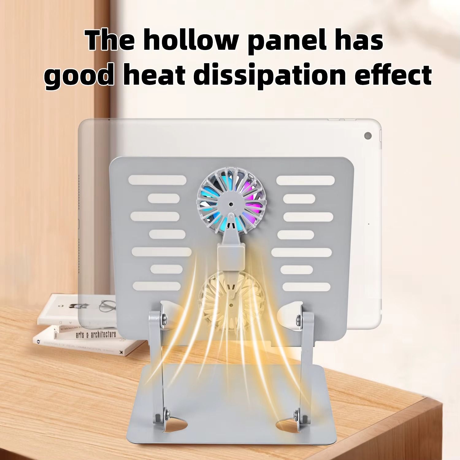 💻❄️ Adjustable Laptop Stand with Dual Cooling Fan – Ergonomic Aluminium Alloy Riser for 10–17 inch Laptops | Height Adjustable, Foldable, Silent Cooling Fans