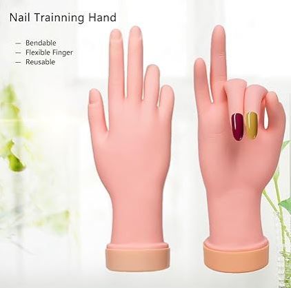 Bendable Hand training dummy cosmetology training Nail Art Practice Hand - Flexible Silicone Hand Model for Manicure Training rings bracelet hand display Mannequin