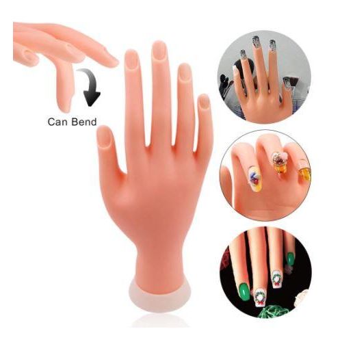 Flexible Manicure/Pedicure Hand training dummy cosmetology training Nail Art Practice Hand - Flexible Silicone Hand Model for Manicure Training rings bracelet hand display Mannequin
